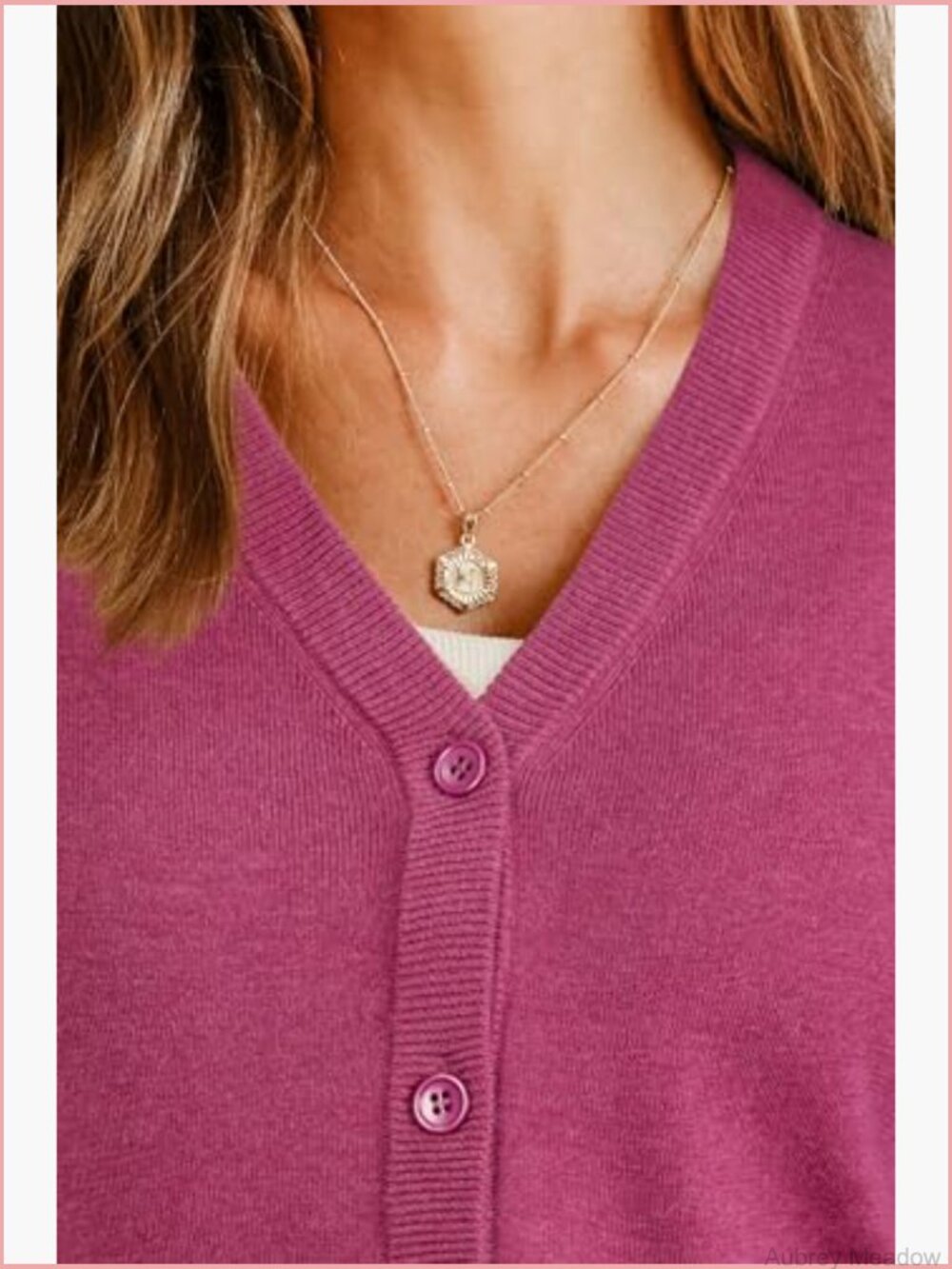 Wool Blend Lightweight Cardigan Sweater V-Neck Button Long Sleeve Office - Picture 6 of 7